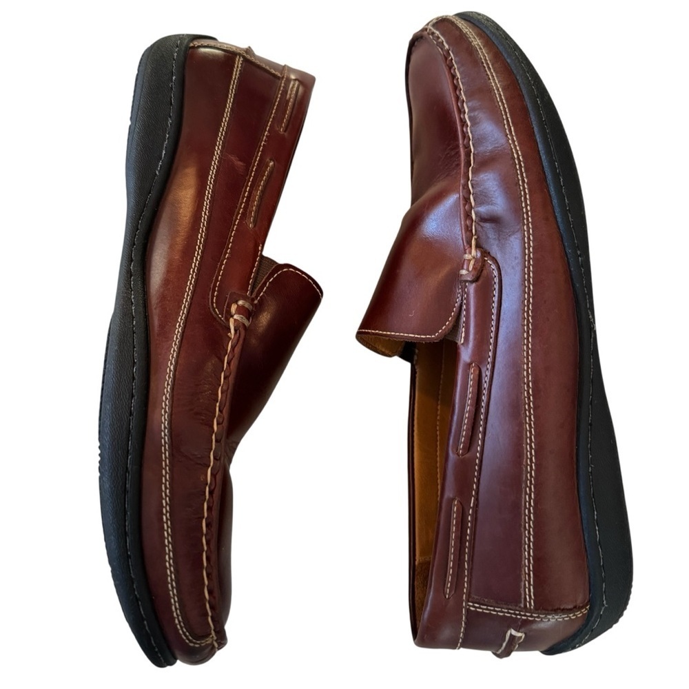 Johnston & Murphy Men Brown Leather Loafers Sheepskin Lined Size 13M - Picture 5 of 9